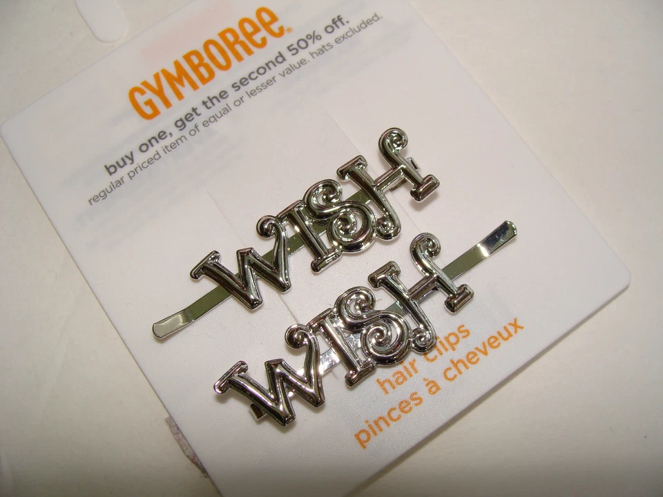 Gymboree Deseos de Hadas Niñas Pasador de Pelo Moño Bobby Pin Plateado Deseo NUEVO Foto 1 de 1