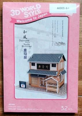 CubicFun 3D Puzzle W3104h Sushi Restaurant Foam Block Model, New and Sealed - Image 1 of 2