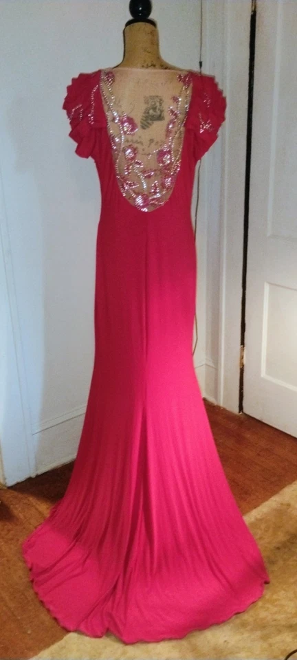 Vestido Camille La Vie Rojo Largo Completo Con Tren Talla 16 Foto 1 de 3