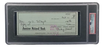 Stan Musial St. Louis Cardinals Signed  Bank Check PSA/DNA 85025582 - Image 1 of 4