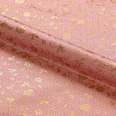 Kyoto Nishijin Brocade Kimono obi Fabric 28x20in Floral Arabesque Cherry blossom - Image 1 of 4