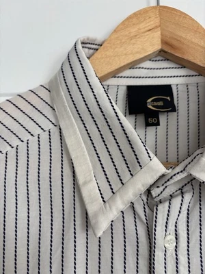Just Cavalli  X 2 Shirts Bundle White Blue Black Striped Stripy 50 - Image 1 of 4