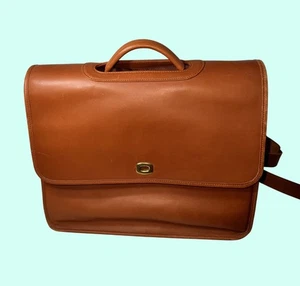 Vintage Coach Tan turn lock Leather Express Case Briefcase messenger Bag - Picture 1 of 19