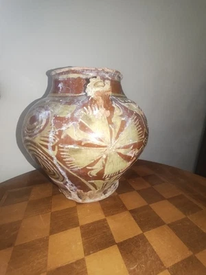 Très Belle et Ancienne Cruche, Pot Vernissé Bressane, XIX éme Siècle . - Photo 1/4