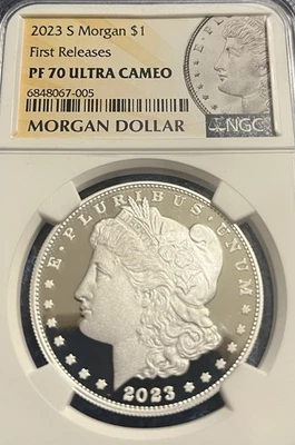 2023 S Morgan & Peace Silver Dollar $1 Proof Set NGC PF70 Ultra Cameo 1st REL - Image 1 of 2