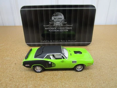1971 Plymouth Cuda 440 1/43 Matchbox Collectibles diecast green car tin box G - Image 1 of 4