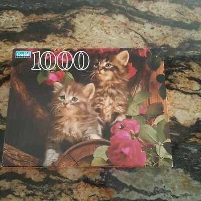 Guild Hasbro 1000 Piece Puzzle Cats Kittens Kittys Sealed 20 1/8 x 27 1/2" - Image 1 of 4