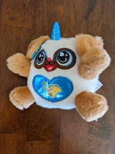 Zuru Rainbowcorns Plush Unicorn White Tan Blue Belly 6” Pug Dog - Picture 1 of 2