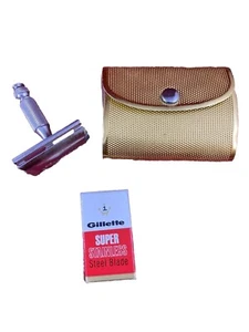Vintage Mini Compact Gillette Travel Razor - Picture 1 of 7