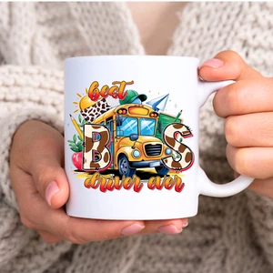 Best Bus Driver Ever Coffee Mug Fun School Bus Appreciation Gift Cup Ceramic - Picture 1 of 5