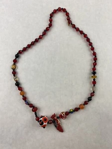 Necklace String for crafts: Red Resin, Glass Mosaic, Clay Painted Dragon - Picture 1 of 3