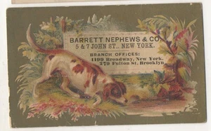Bartlett Nephews & Co John St New York City HUNTING DOG Trade Card - Picture 1 of 2