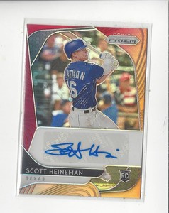 2020 Prizm Red Orange Scott Heineman Rookie AUTOGRAPH Rangers /25 