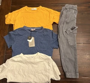 4 teiliges Zara Jungen Paket Größe 7 - 3 Shirts, 1 Paar Hosen - Bild 1 von 19