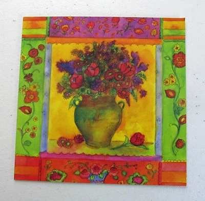 Leanin Tree Thank You Greeting Card Flowers Multi Color Qubes Series Q3 - Image 1 of 2