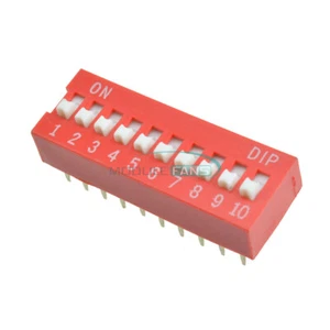 100pcs 2.54mm Slide Type Switch Module 10-Bit 10 Position Way DIP Red Pitch - Bild 1 von 7