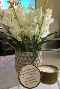 Pineapple Scent, Soy Wax Candle, Handmade, 8oz, All Natural Candle, Cozy Life - Picture 1 of 2