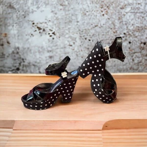 Madden Girl Black Patent Boozter Polka dot platform Heel Sandal 7 1/2 - Picture 1 of 8