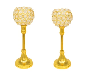 Modern metal tea light candle holders to Display Candles (Pair) - Picture 1 of 5