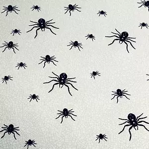 Martha Stewart Holidays Halloween 12x12 Fuzzy Spiders and Web Scrapbook Paper - Picture 1 of 3