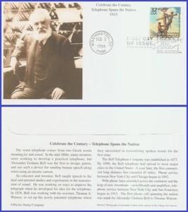 USA5 #3183e U/A MYSTIC FDC   1910 Telephone Spans the Nation - Picture 1 of 1