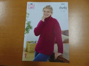 King Cole Chunky Knitting Pattern 5521 Sweater and Jacket 76 - 112 cm - Picture 1 of 2