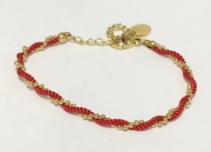 Women Titanium Stainless Steel Good Luck Red Rope Chain Hand Bracelet 6-7" - Picture 1 of 7