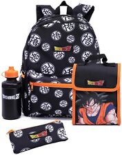 Dragon Ball Z Backpack Set Kids Teens 4 Piece Goku Lunch Box Water Bottle