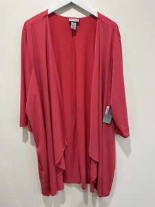 Catherines Damen offene Strickjacke 5X 34/36W koralle orange flüssig Strick Stretch NEU - Bild 1 von 6