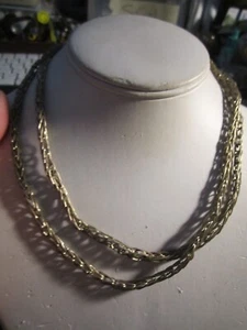 SILVER PLATED BRAIDED NECKLACE 29 GRAMS VINTAGE 36" LONG - OFC-T2 - Picture 1 of 4