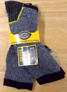 Dickies Made with KEVLAR Crew Sock Men's Socks I211011, 2 Pair BLK 6-12 - Picture 1 of 3
