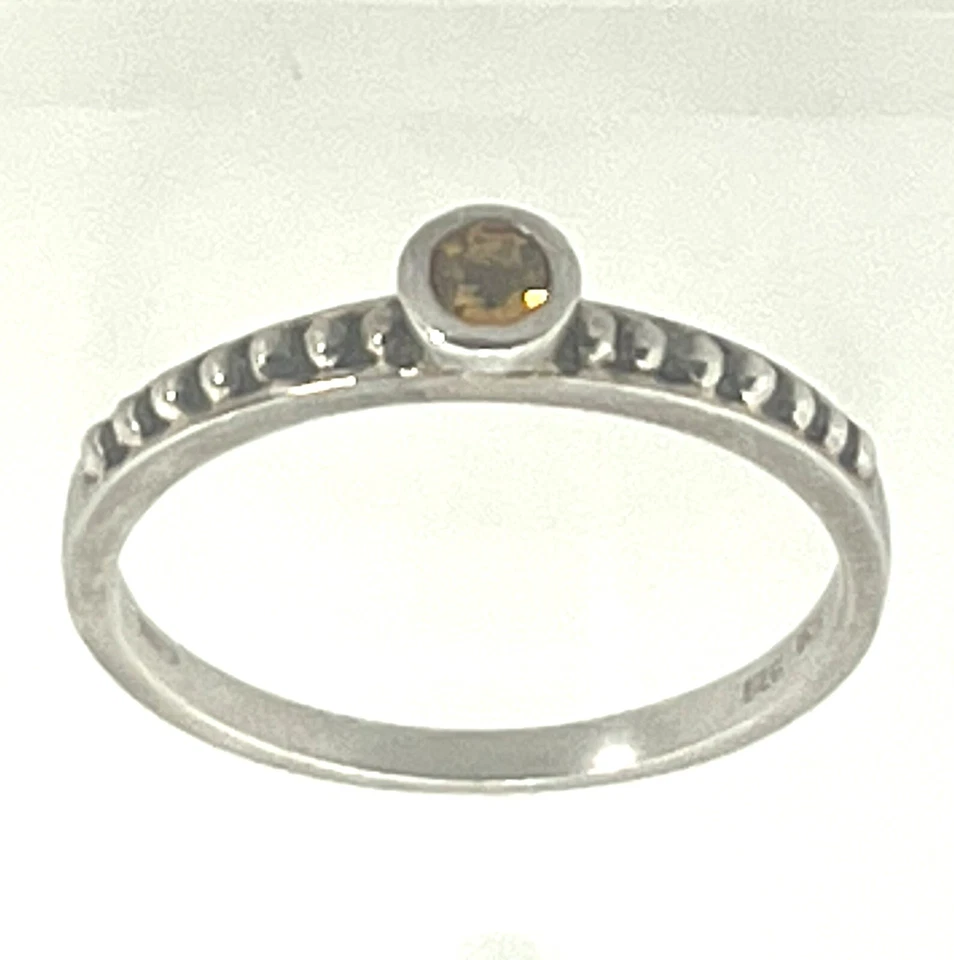 Vintage Town & Country Sterling Silver Topaz Dotted Ring Size 9 - Image 1 of 1