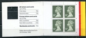 GREAT BRITAIN 1987 BOOKLET: 72p "4 FIRST CLASS STAMPS, Scott Bk338, CPLT, MNH - Picture 1 of 2