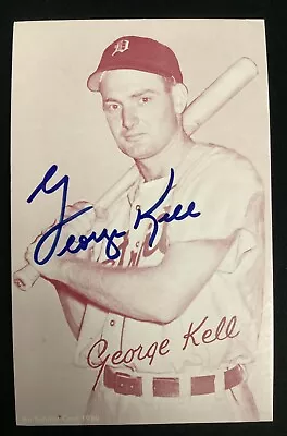 George Kell Signed Postcard 1980 Exhibits Baseball Detroit Tigers Autograph TPG - Image 1 of 3