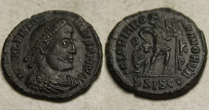 Rare genuine ancient Roman coin Valentinian 367AD captive standard Chi-rho cross - Picture 1 of 4