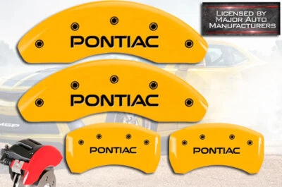 Juego de 4 cubiertas de pinza de disco de freno MGP amarillas delanteras + traseras "Pontiac" G6 2005-2010 Foto 1 de 4