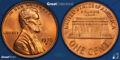 TOP 100 Error 1970 S/S Large Date Lincoln ANACS MS 65 RED RPM-1   A MUST HAVE!!! - Image 1 of 3