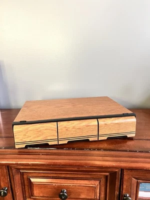 Vintage Cassette Tape Storage Case 42 Faux Wood Finish 3 Drawer Cabinet Holder - Image 1 of 4