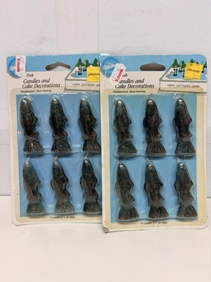 Velas de pescado Wilton vintage, decoraciones para pasteles en embalaje original, sin usar. Foto 1 de 4