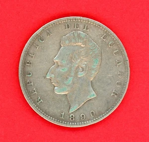 ECUADOR 1 SUCRE 1890 LIMA v KM # 53,3 VF MENOS. - Imagen 1 de 2