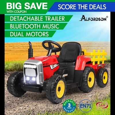 ALFORDSON Kids Ride On Car Tractor 12V Electric Toy Vehicle Child Toddlers Red - image 1 of 4