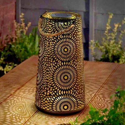 Solar LED Light Moroccan Lantern Large Hanging Outdoor Garden Lamp Decor 29cm - Image 1 of 4