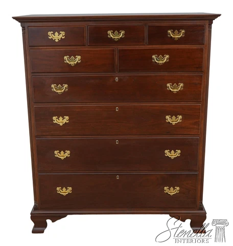 60076EC: SUTERS Pennsylvania Chippendale Style Solid Walnut High Chest Cover
