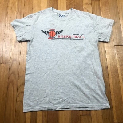 Camisa Indiana Adulto Pequeños Vuelos Baloncesto Manga Corta Gris Top Algodón Para Hombre Foto 1 de 4