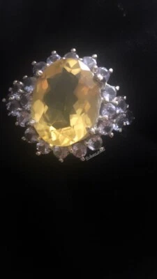 925 Sterling Silver , Anello Citrino - Immagine 1 di 2