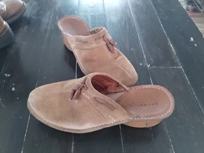 Sperry верхний сидер желтовато-коричневый замшевые клинья женский размер 9 М туфли сабо 9586629 без шнуровки - Изображение 1 из 4