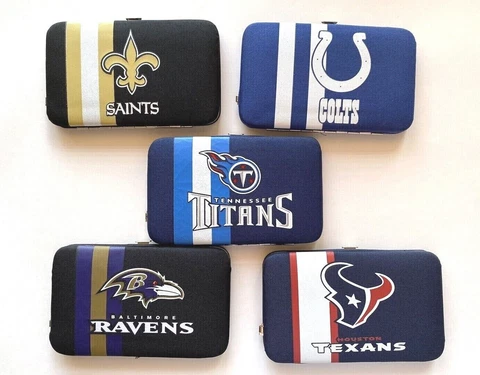 NFL HARD WALLET WRISTLET CELL PHONE CASE PURSE TEAM'S LOGO Cover