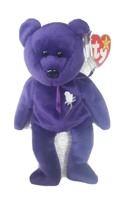 Ty Beanie Baby 💎戴安娜熊公主 1997 年罕见并退回! 完好! 🐻 — 第 1/4 张图片