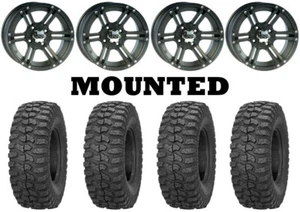 Kit 4 Sedona Rock-A-Billy Tires 26x9-12 on ITP SS212 Matte Black Wheels POL - Picture 1 of 5