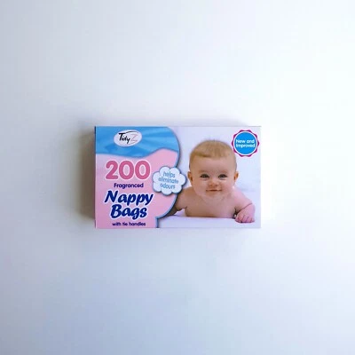 TidyZ 200 Disposable Nappy Sack Bin Bags Fragranced Handles Scented Perfumed